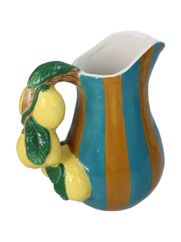 Kersten Vaas "Lemon" turquoise/lichtbruin/geel - (B)18,5 x (H)20,3 x (D)12,5 cm