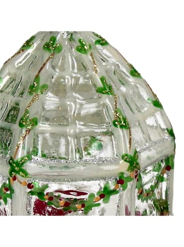 Kersten Kerstboomversiering "Round Greenhouse" groen/wit - (H)12 cm
