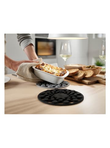 JosephJoseph 2er-Set: Untersetzer "Spot-On" in Grau/ Schwarz - Ø 17 cm