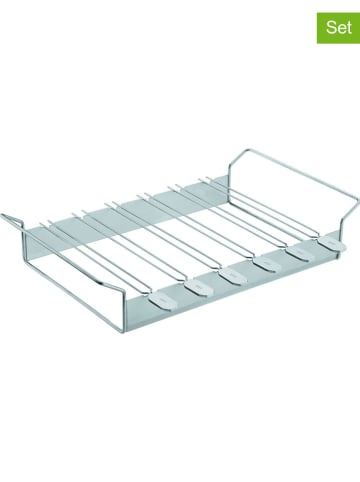 Rösle 7-delige set: roestvrijstalen houder met grillspiesen