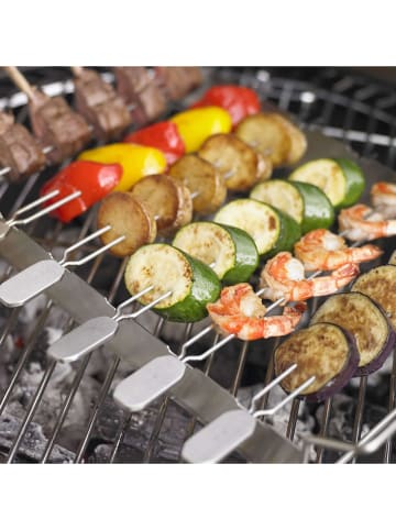 Rösle 7tlg. Set: Edelstahl-Halter mit Grillspießen