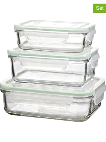 Glasslock Pojemniki (3 szt.) "Classic Microwave" w kolorze zielonym