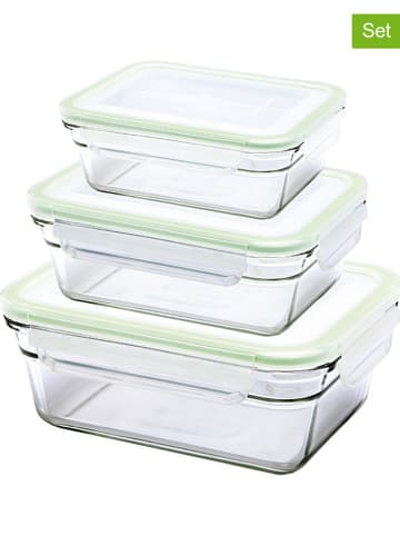 Glasslock Pojemniki (3 szt.) "Classic Type Oven" w kolorze zielonym