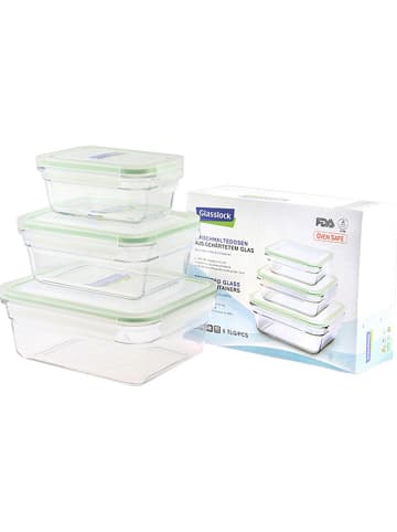 Glasslock Pojemniki (3 szt.) "Classic Type Oven" w kolorze zielonym