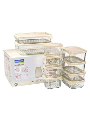 Glasslock 10-delige set: vershouddozen "Modular" beige