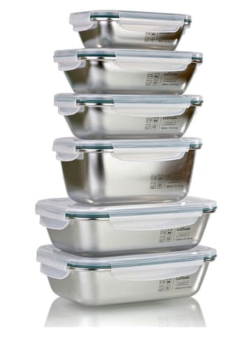 CUITISAN 6er-Set: Edelstahl-Frischhaltedosen ''Simple''