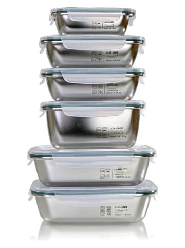 CUITISAN 6er-Set: Edelstahl-Frischhaltedosen ''Simple''