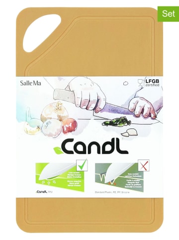 CandL 2er-Set: Schneidebretter ''Handy'' in Gelb - (L)26,2 x (B)17 cm
