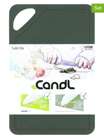 CandL Deski (2 szt.) "Handy" w kolorze zielonym do krojenia - 26,2 x 17 cm