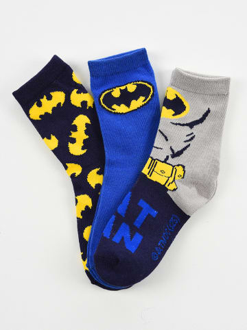 DC Batman 3er-Set: Socken "Batman" in Blau/ Grau
