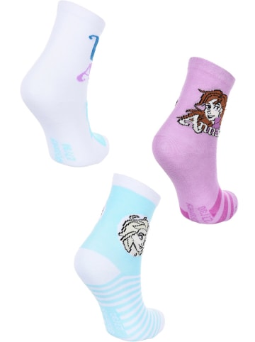 FROZEN 3er-Set: Socken "Frozen" in Weiß/ Lila/ Hellblau