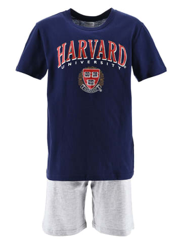 Harvard Pyjama "Harvard" in Dunkelblau/ Grau