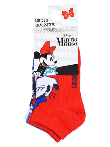 Disney Minnie Mouse 3er-Set: Socken "Minnie" in Blau/ Rot