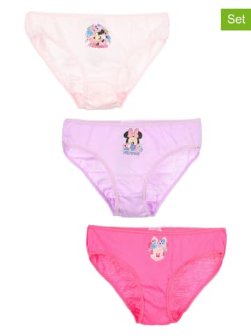 MINNIE MOUSE 3er-Set: Slips: "Minnie" in Rosa/ Lila/ Pink