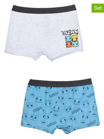 Pokémon Bokserki (2 pary) "Pokemon" w kolorze błękitno-jasnoszarym