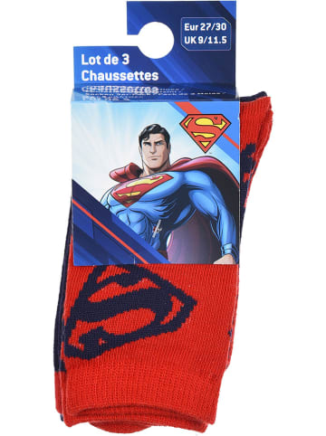 Superman 3er-Set: Socken "Superman" in Blau/ Rot/ Dunkelblau