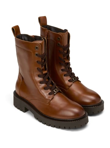 Marc O'Polo Shoes Skórzane botki w kolorze jasnobrązowym