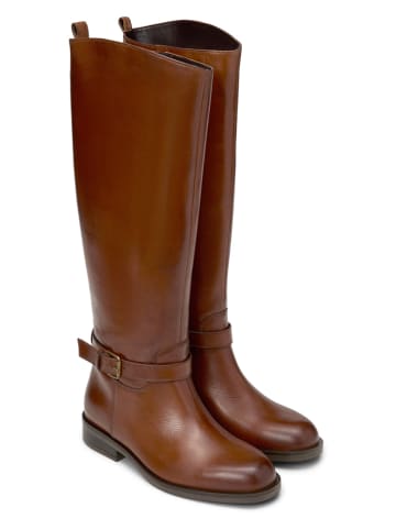 Marc O'Polo Shoes Skórzane kozaki w kolorze jasnobrązowym