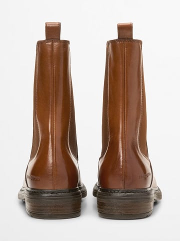 Marc O'Polo Shoes Skórzane sztyblety "Cosi" w kolorze jasnobrązowym