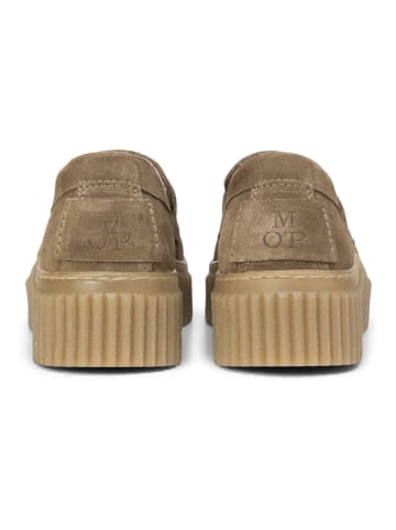Marc O'Polo Shoes Leren sleehak mocassins taupe