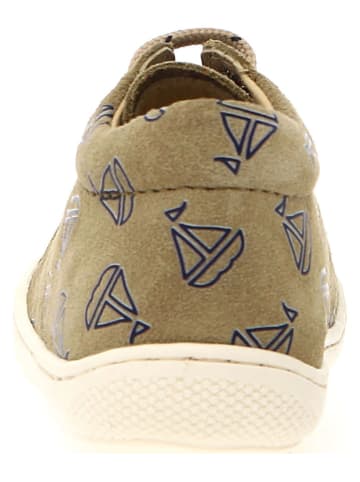 Naturino Skórzane buty "Cocoon" w kolorze khaki do nauki chodzenia