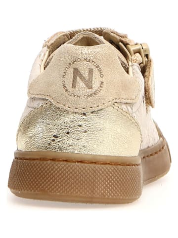 Naturino Skórzane sneakersy "Faluk" w kolorze złoto-beżowym