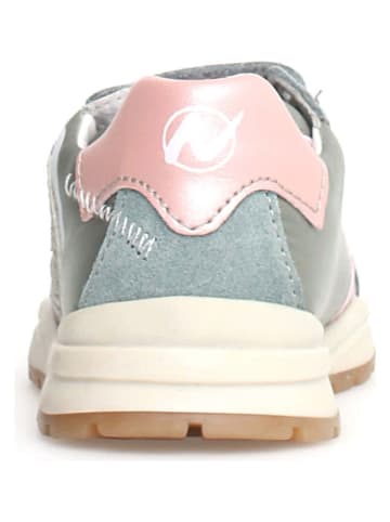 Naturino Skórzane sneakersy "Quelly" w kolorze jasnoróżowo-szarym