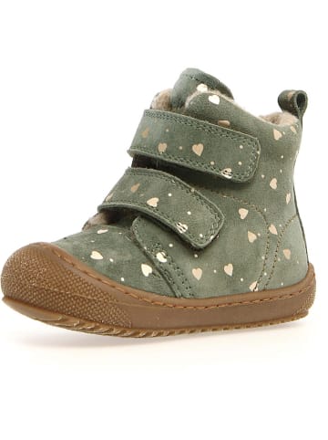 Naturino Skórzane botki zimowe w kolorze zielonym