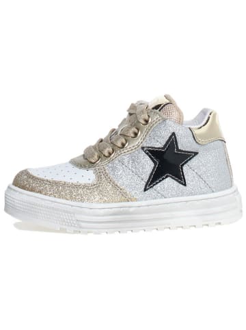 Naturino Leren sneakers "Hess" zilverkleurig/goudkleurig