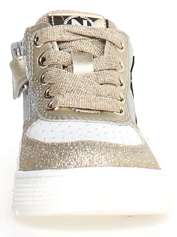 Naturino Leren sneakers "Hess" zilverkleurig/goudkleurig