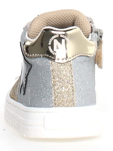 Naturino Leder-Sneakers "Hess" in Silber/ Gold