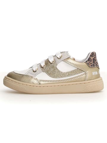 Naturino Skórzane sneakersy w kolorze złoto-białym