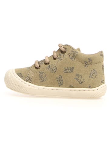 Naturino Skórzane buty "Cocoon" w kolorze khaki do nauki chodzenia