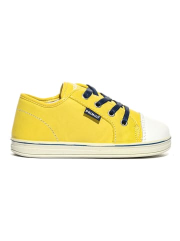 Primigi Skórzane sneakersy "Aygo" w kolorze żółtym
