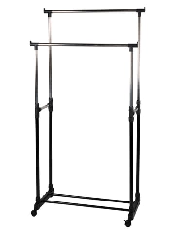 Alpina Kledingrek zwart/zilverkleurig - (B)75 x (H)158 x (D)42 cm