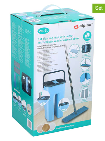 Alpina 4tlg. Bodenwischer-Set in Hellblau