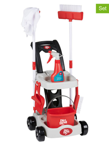 Dirt Devil 8-delige schoonmaakwagen-speelset rood/wit - vanaf 4 jaar