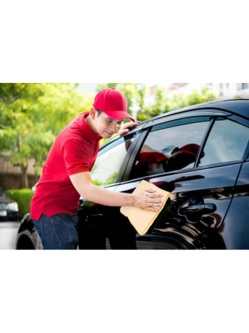 Dunlop 2-delige set: auto-vensterreinigingsdoekjes geel/lichtblauw - (L)43 x (B)32,5 cm