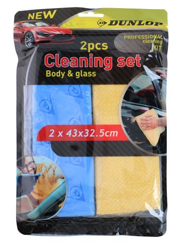 Dunlop 2-częściowy zestaw w kolorze żółto-błękitnym do samochodu - 43 x 32,5 cm