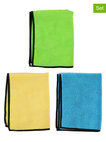 Dunlop 10-delige set: microvezeldoeken groen/geel/blauw - (L)40 x (B)35 cm
