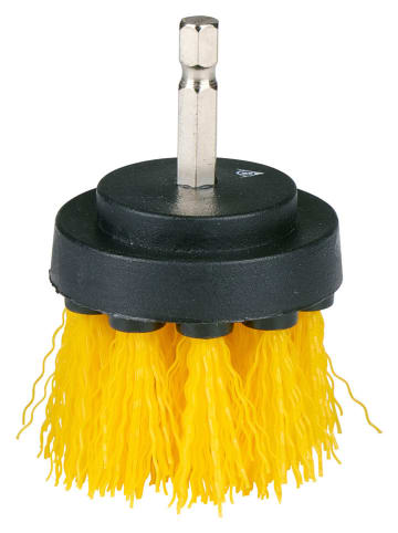 Dunlop 3er-Set: Bohrmaschinen-Bürstenaufsätze in Schwarz/ Gelb