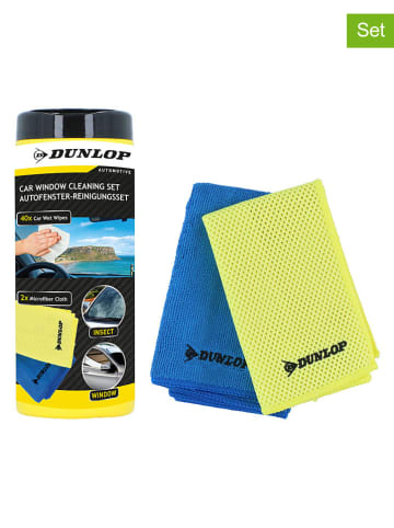 Dunlop 3-delige auto-raam-schoonmaakset geel/blauw