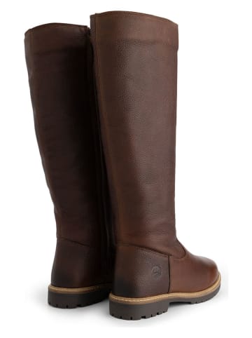 TRAVELIN' Skórzane kozaki "Dyreborg" w kolorze brązowym