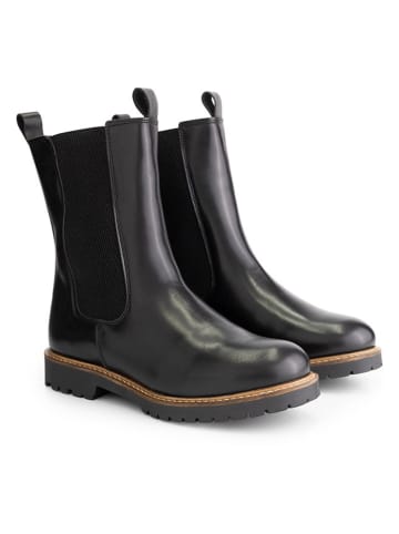 TRAVELIN' Leder-Chelsea-Boots "Forsand" in Schwarz