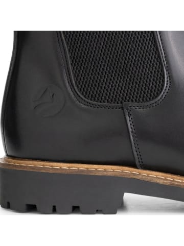 TRAVELIN' Leder-Chelsea-Boots "Forsand" in Schwarz