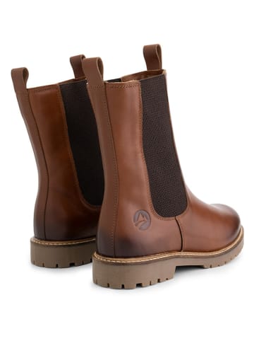 TRAVELIN' Leder-Chelsea-Boots "Forsand" in Hellbraun