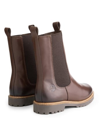 TRAVELIN' Leder-Chelsea-Boots "Forsand" in Braun