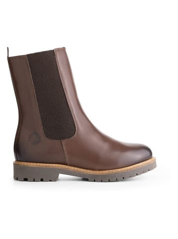 TRAVELIN' Leder-Chelsea-Boots "Forsand" in Braun