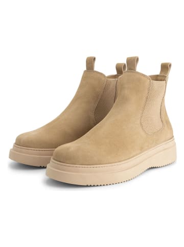 TRAVELIN' Leder-Chelsea-Boots in Beige