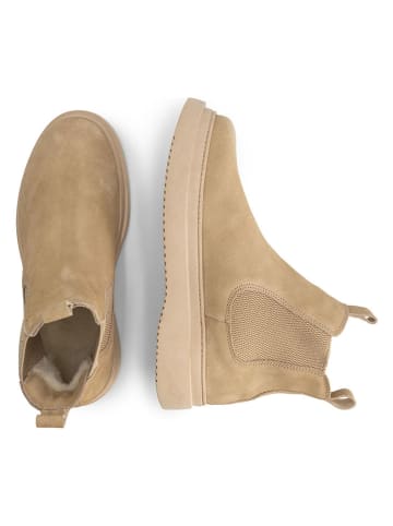 TRAVELIN' Leren chelseaboots beige